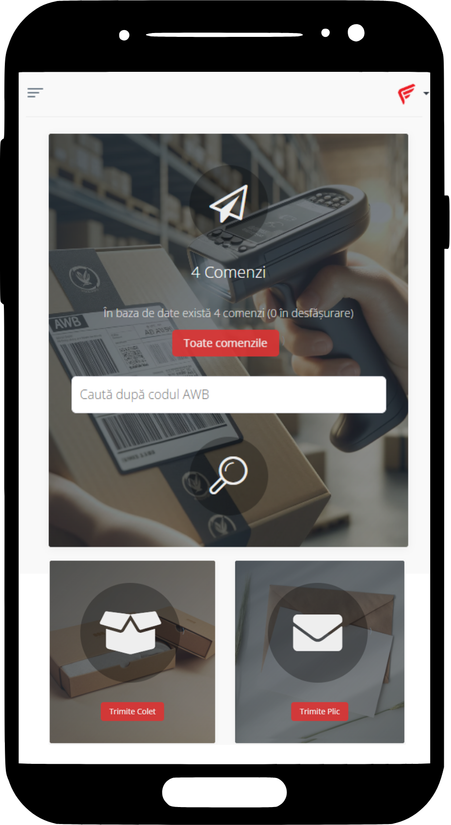 eCourier - screenshot platforma web
